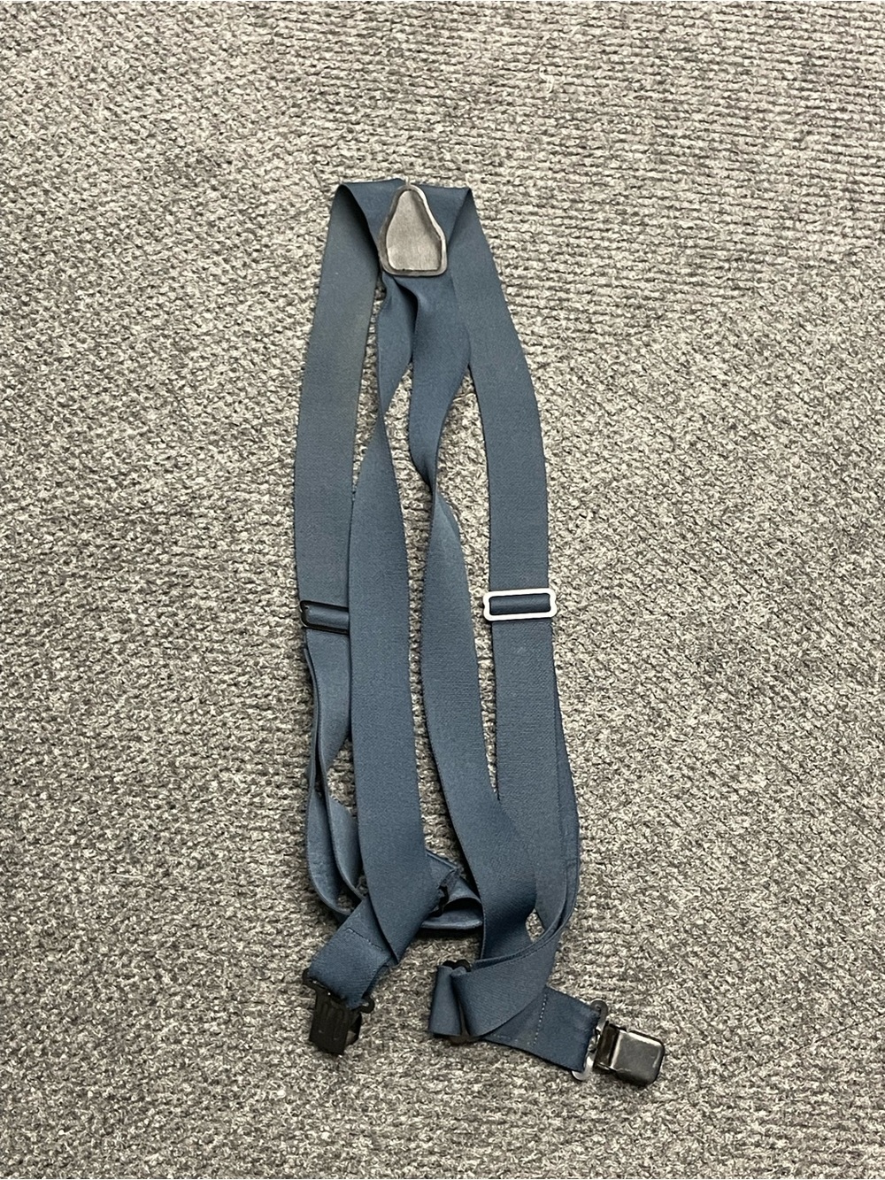 Duluth mens navy blue clip on suspenders adjustable